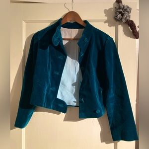 Vintage Green Velvet Women’s Blazer Jacket